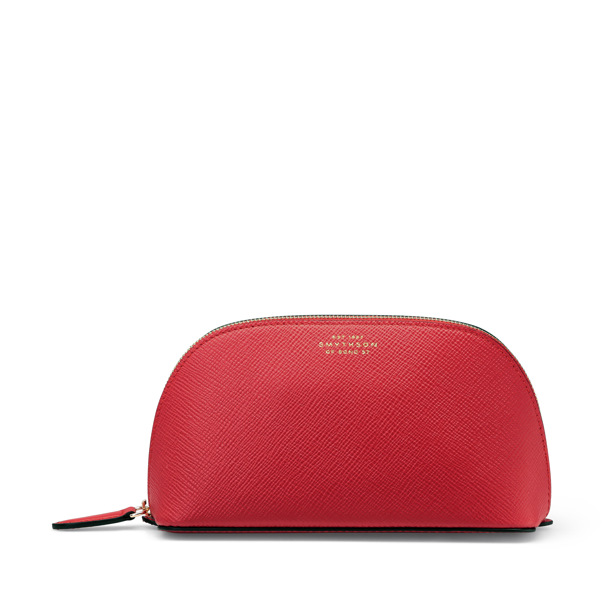 Smythson Cosmetic Case In Panama In Scarlet Red