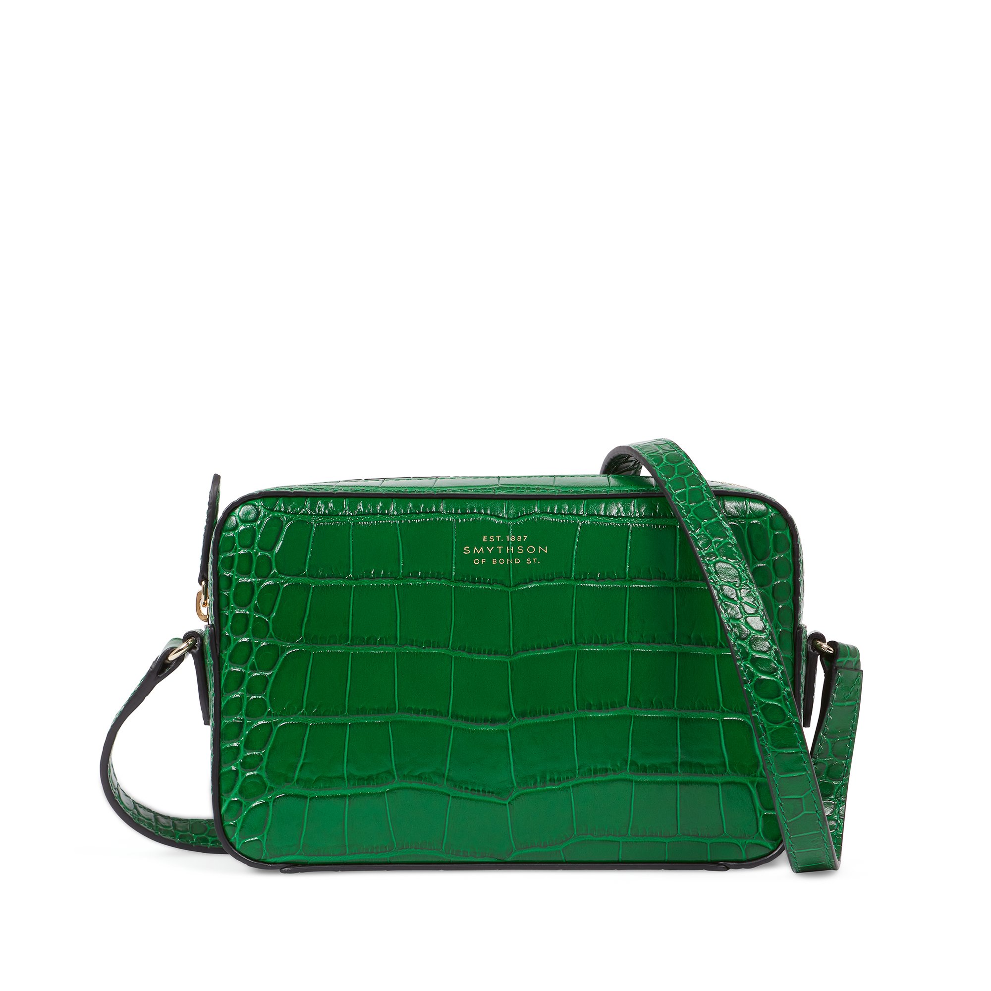 Smythson Small Camera Bag In Mara In Green