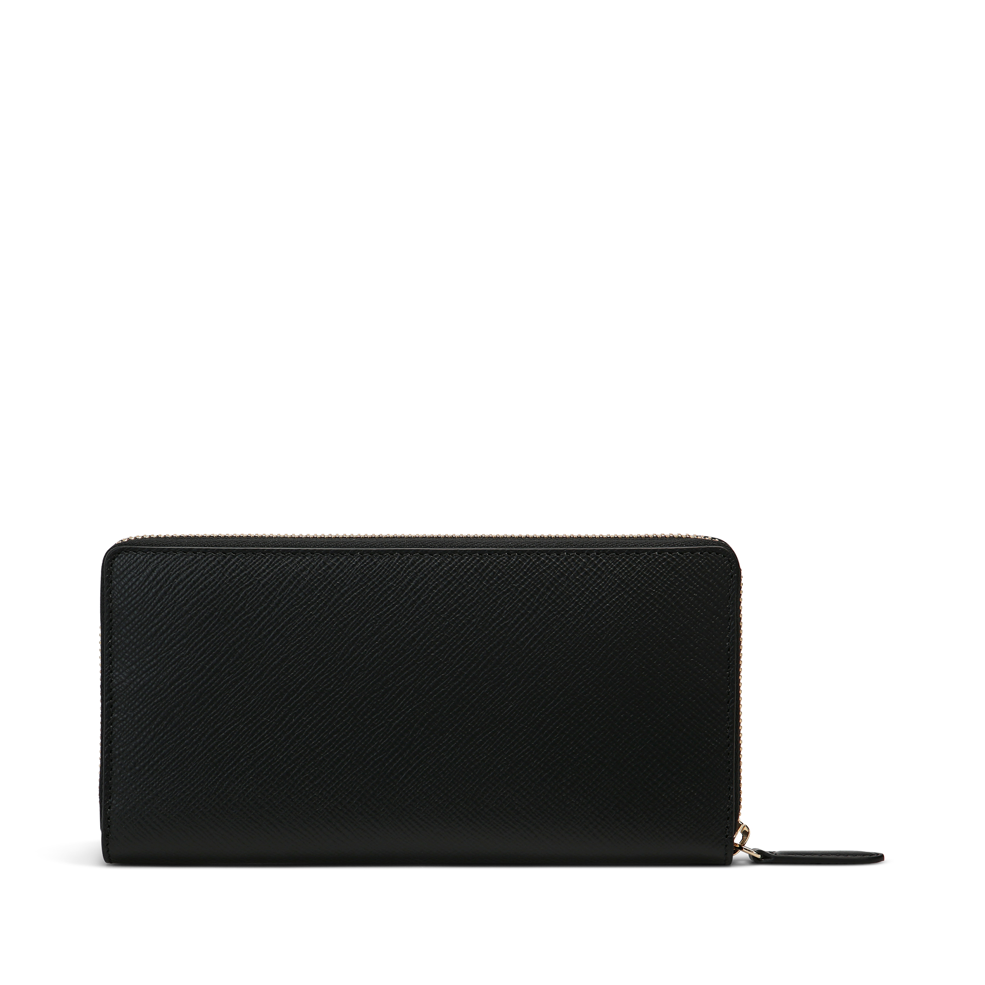 Large Zip Around Purse in Panama in black | Smythson
