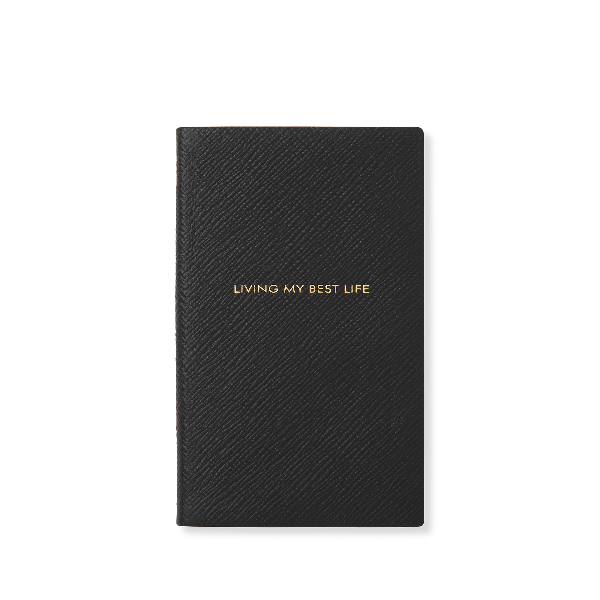 Smythson Living My Best Life Panama Notebook In Black