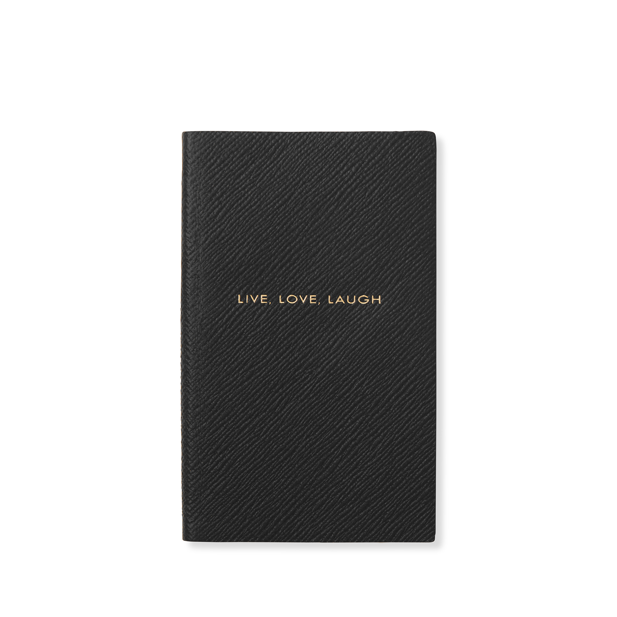 Shop Smythson Live Love Laugh Panama Notebook In Black