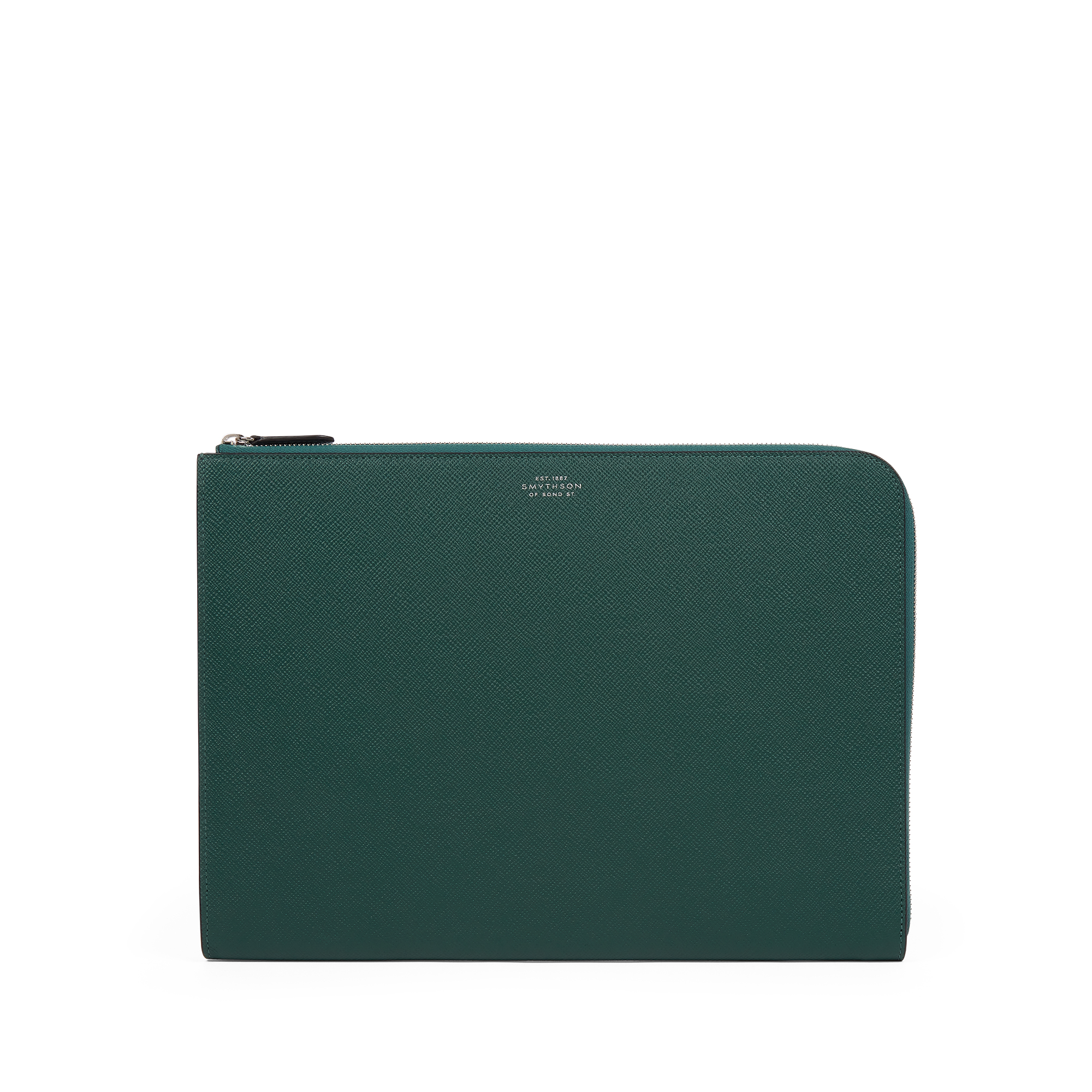Smythson Small Laptop Case In Panama In Forest