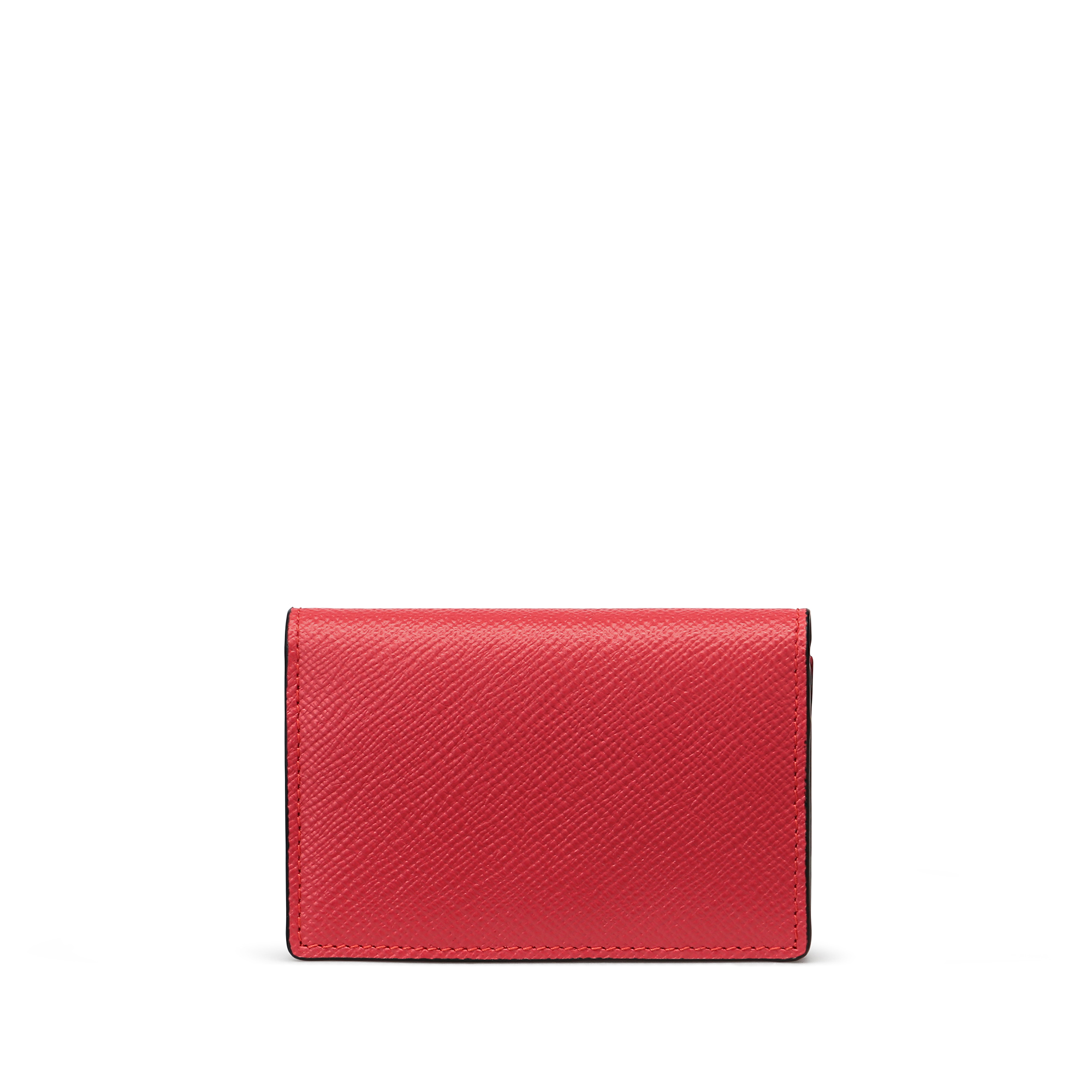 Shop Smythson Folded Card Case With Snap Closure In Panama In Scarlet Red