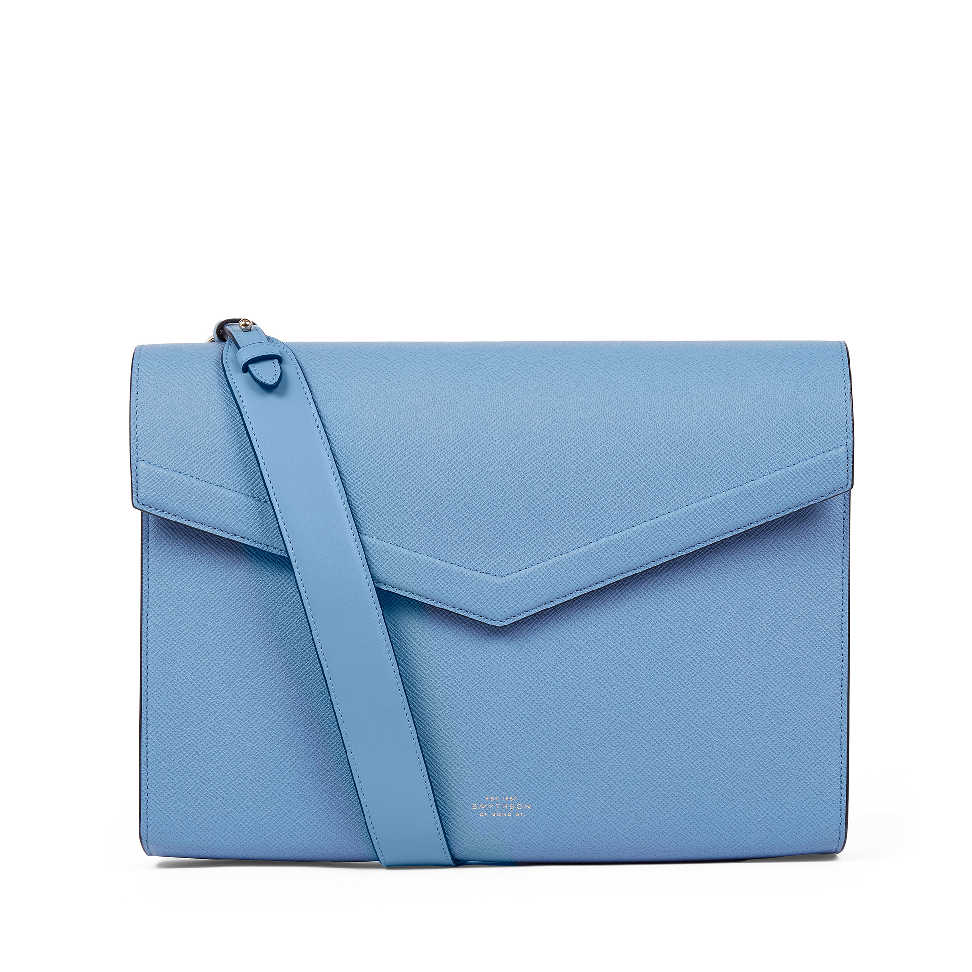 Smythson The Portman Bag In Panama In Nile Blue