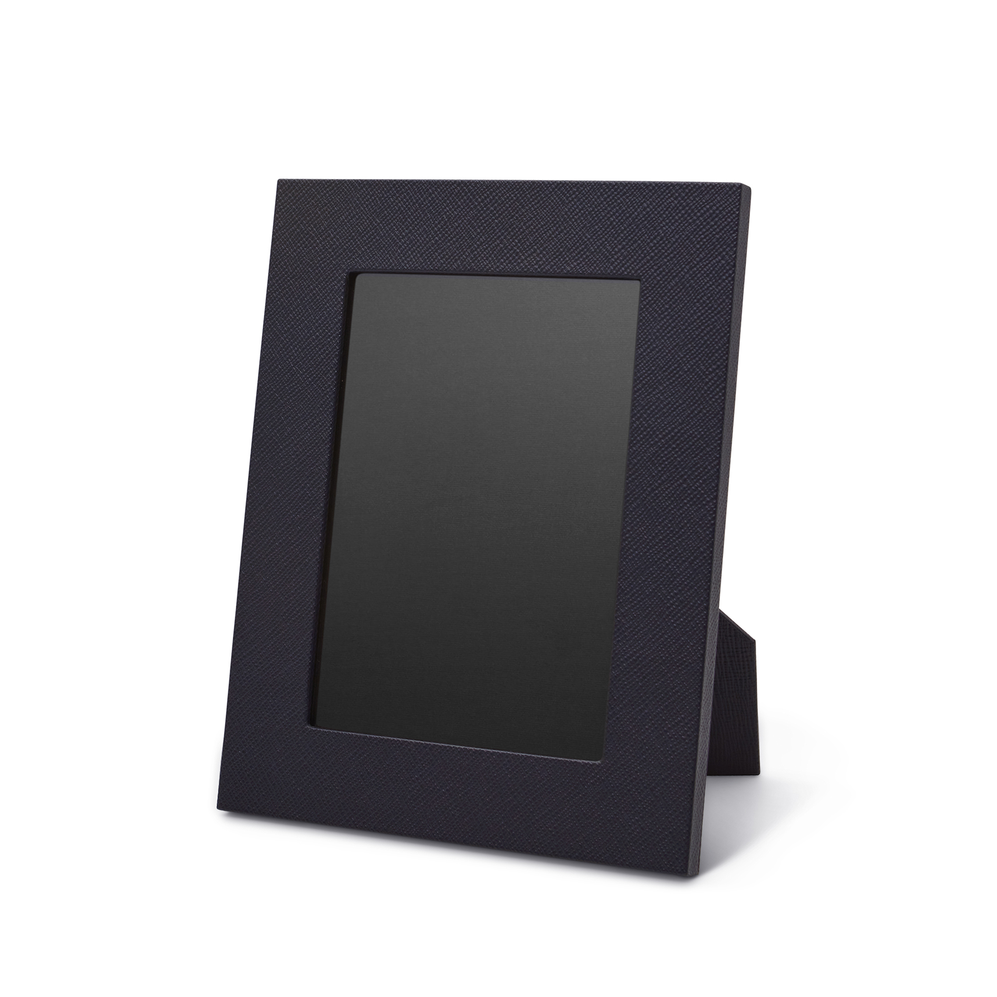 Smythson Medium Photo Frame In Panama In Navy