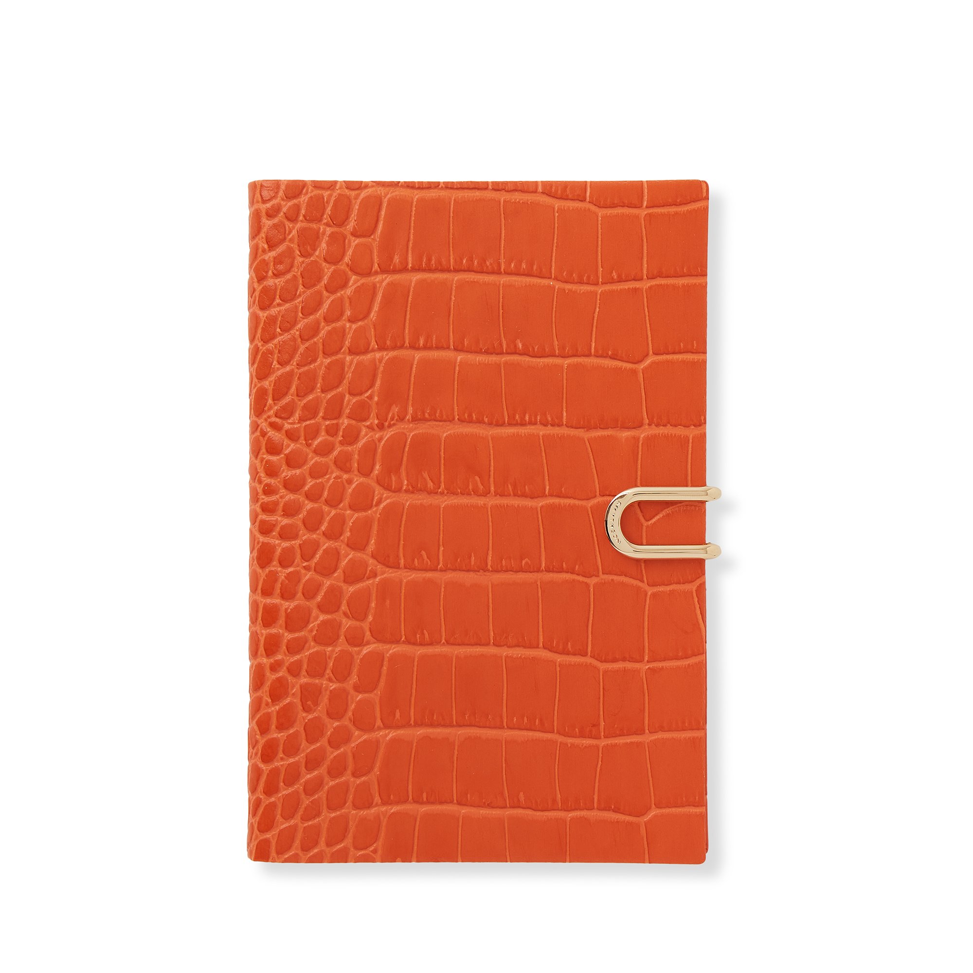 Shop Smythson Chelsea Notebook With Slide In Mara In Orange